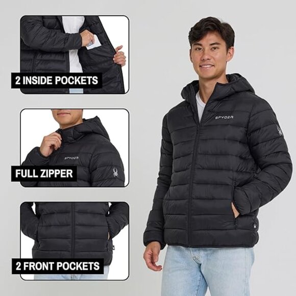 SPYDER Men's Lightweight Winter Puffer Jacket Large - Picture 9 of 10